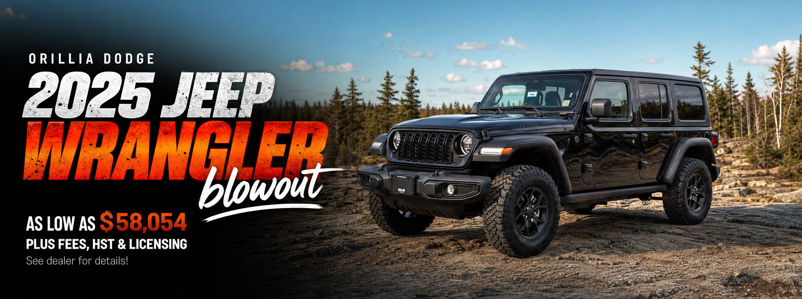 Save up to $13,614 on a new Jeep Wrangler in Orillia